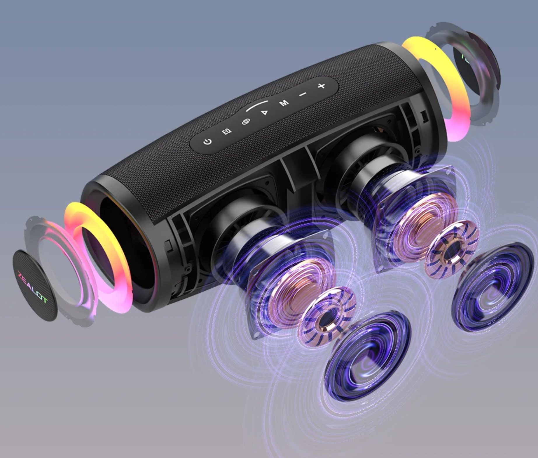 Coluna ZEALOT-S56 Bluetooth - 40W, IPX6 Impermeável com Excelentes Graves Coluna ZEALOT-S56 Bluetooth - 40W, IPX6 Impermeável com Excelentes Graves